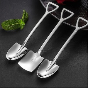 Shovel Spoon 3PCS 410 Stainless Steel Coffee Spoon Retro