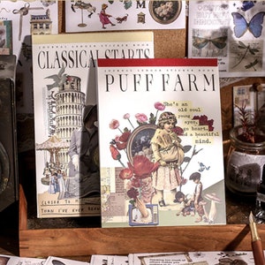 Sticker sheet Book ephemera washi Classical Starts and or Puff Farm