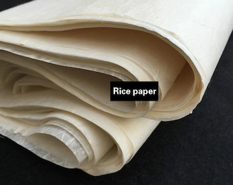 Plain Rice Paper, (13x26) Unprinted Mulberry Paper, Blank White Fiber Rice Paper sheets Large size 13x26
