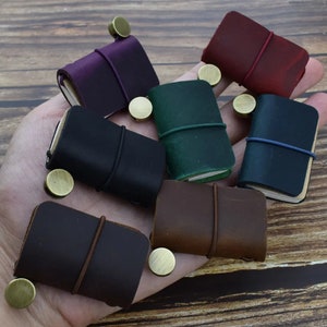 Leather Mini Notebook, Travelers Notebook, Sketch Book, Mini Journal, Tiny Password Book, Small Gifts for Events