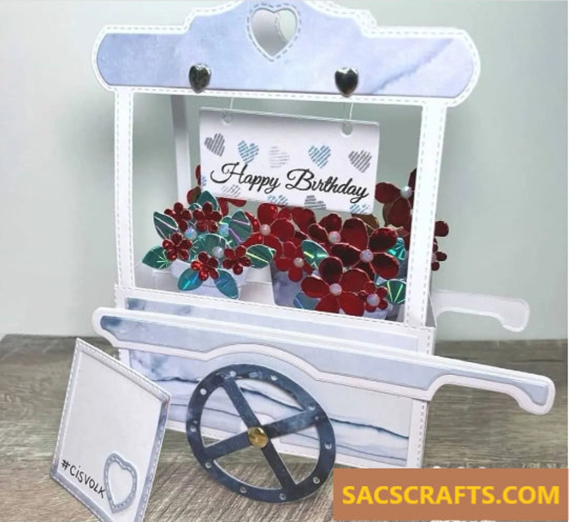 3D Flower Cart Booth Street Cart Metal Cutting Die MD724 - Etsy