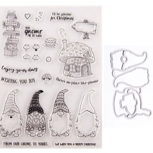 Gnomes & Mushroom House STAMP AND DIES set CAS28