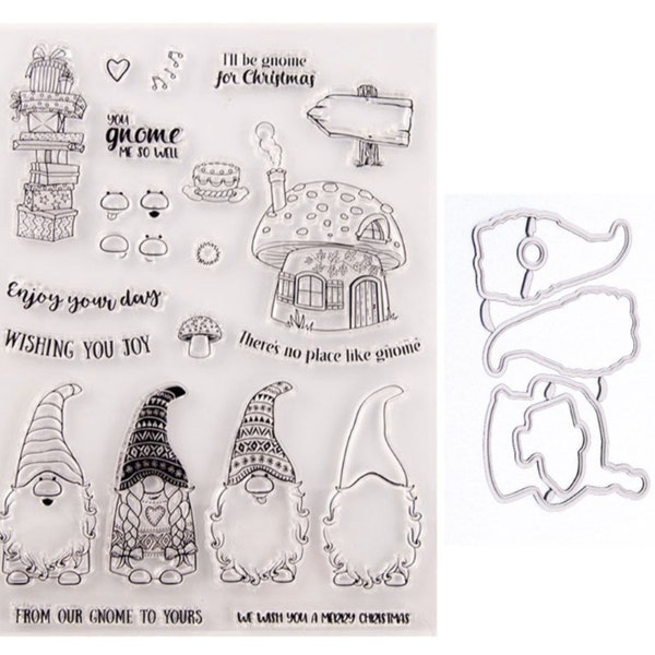 Gnome Rubber Stamp Etsy