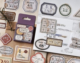 Vintage Label Sticker Box.- Ephemera