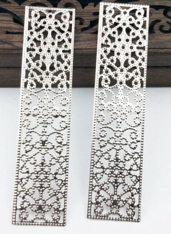 20 pcs Silver Tone Embellishments Scrapbooking Paper Craft Metal Stamping  Lace Filigree
