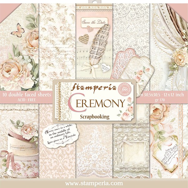 Stamperia Double-Sided Paper Pad 12"X12" 10/Pkg-Ceremony, 10 Designs/1 Each