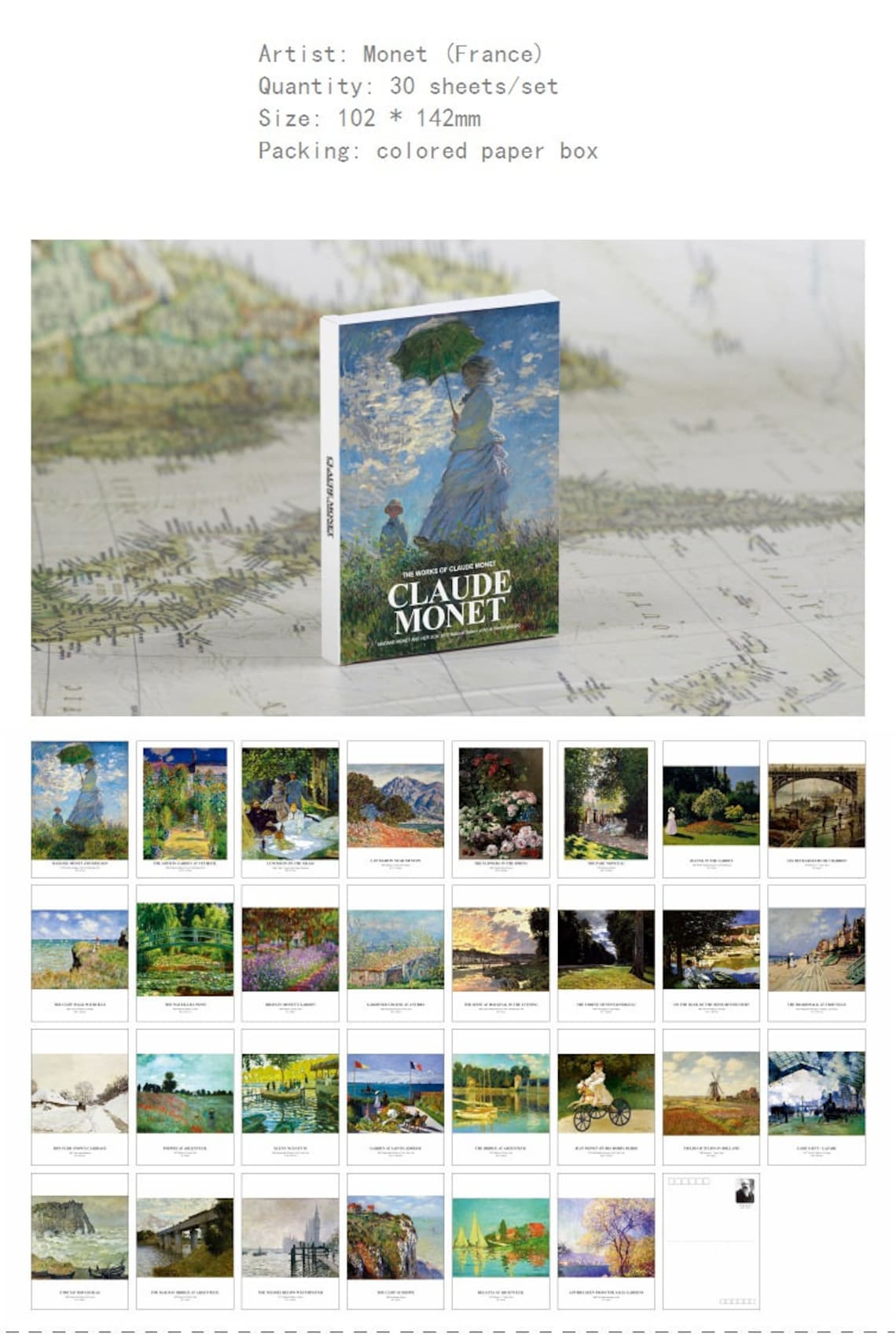 30 Postcards Art Museum Series Famous Artists English Post Cards 30 Pc ...