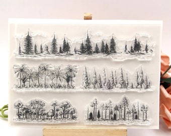 Forests Trees Transparent Clear Silicone Stamp CAS203