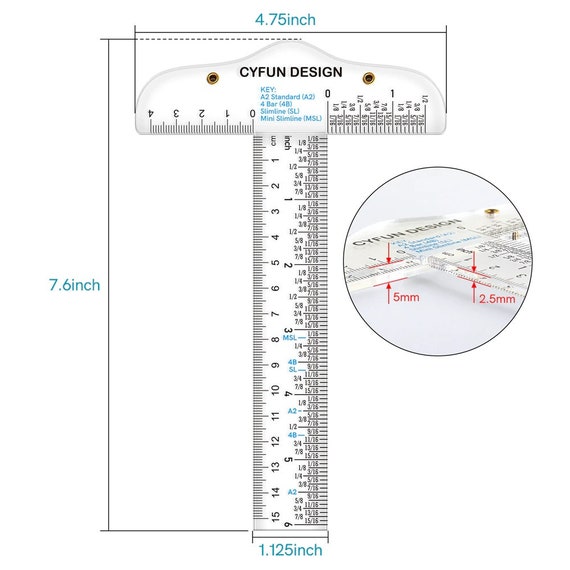 6 Clear Acrylic T-square Ruler for Easy Reference While Crafting -   Finland