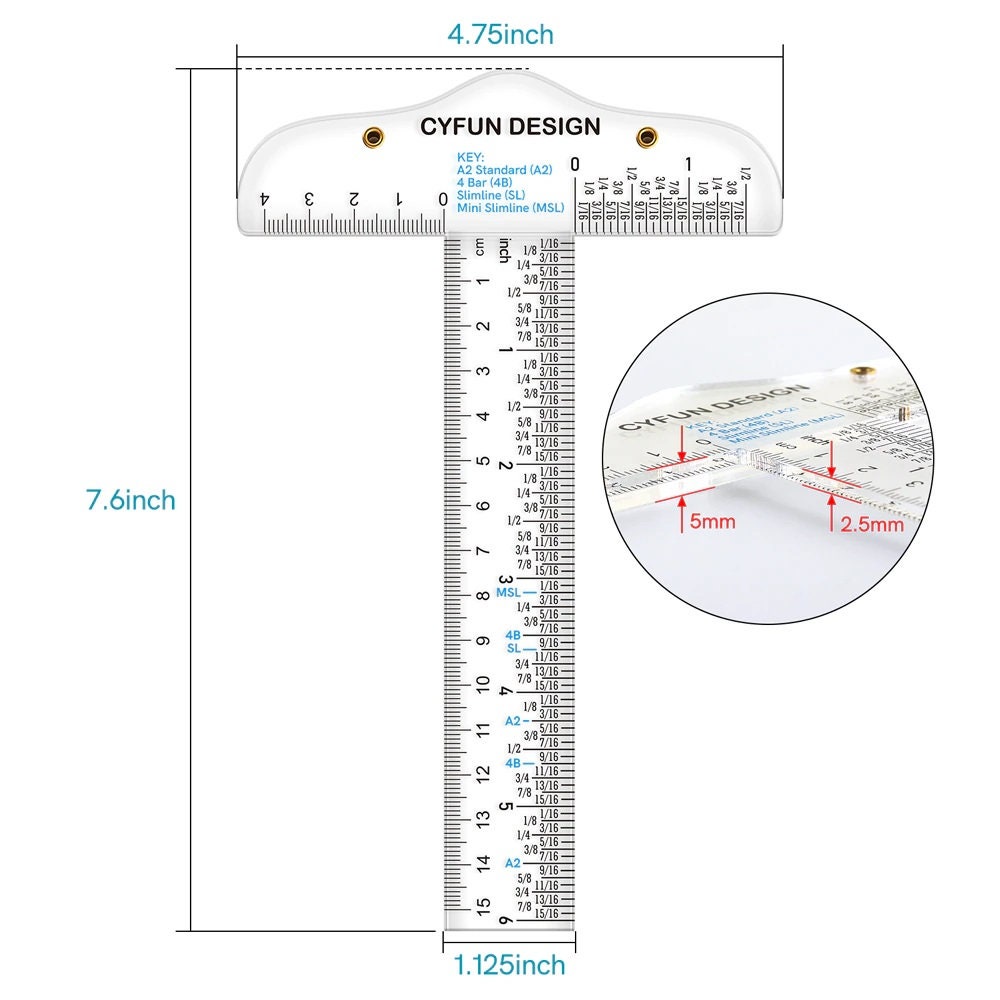 12 Inch Plastic L-Square Rule Clear Sewing Ruler for Pattern Making  Measuring
