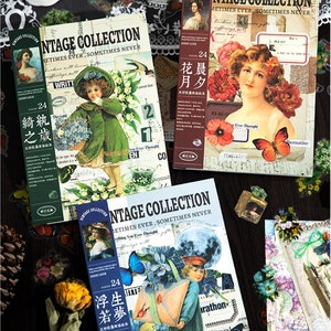 24 Sheets Vintage Multi Style Washi Stickers Book 3 STYLES