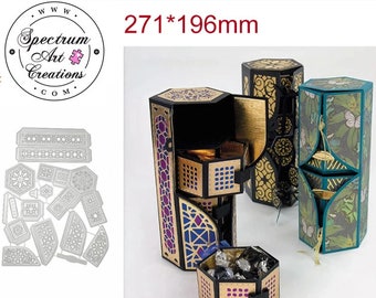 Hidden Liaison Hexagon Box Die Set Gift Boxes Cutting Dies MD589