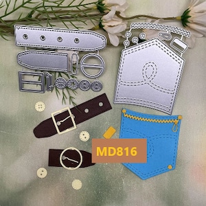 Jeux de matrices poche pour jean et ceinture avec boucle