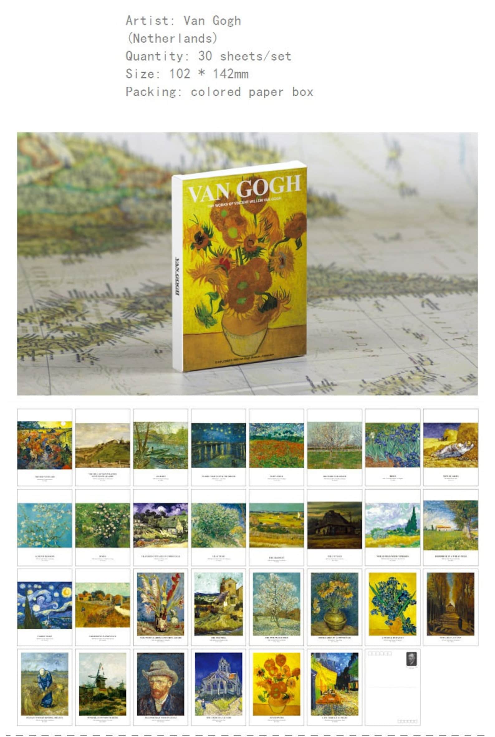 30 Postcards Art Museum Series Famous Artists English Postcards 30 Pc ...