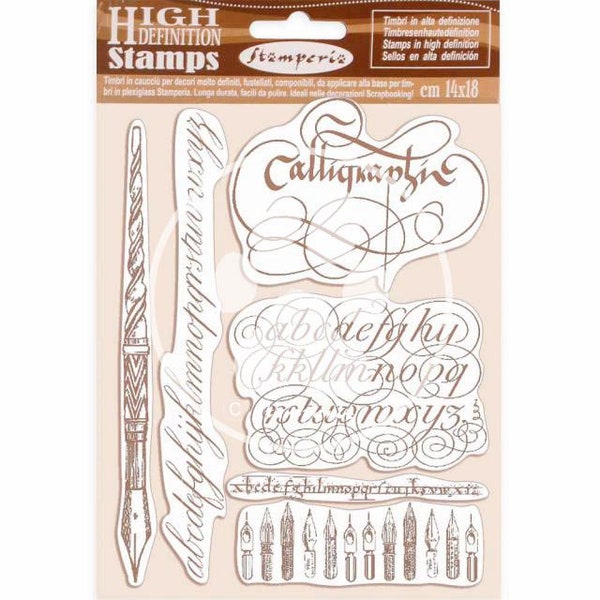 Stamperia Calligraphie Cling Rubber Stamp 5.5 « X7 »-Calligraphie