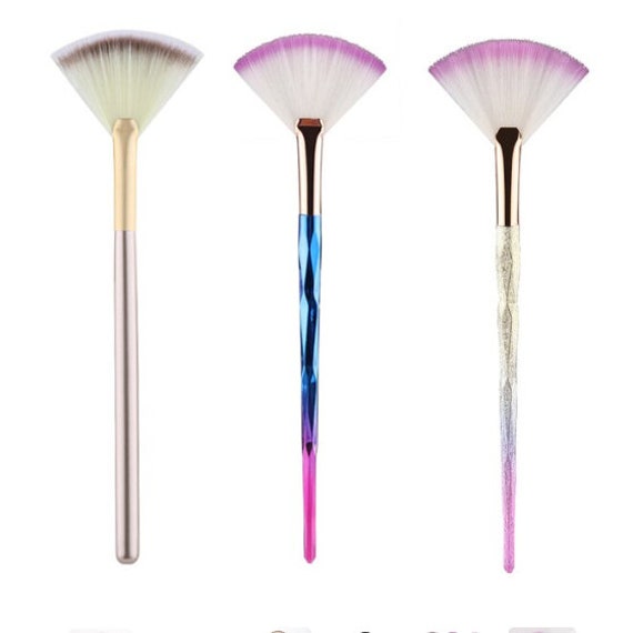 Fan Brush Set. Each set includes 3 fan brushes with color handles