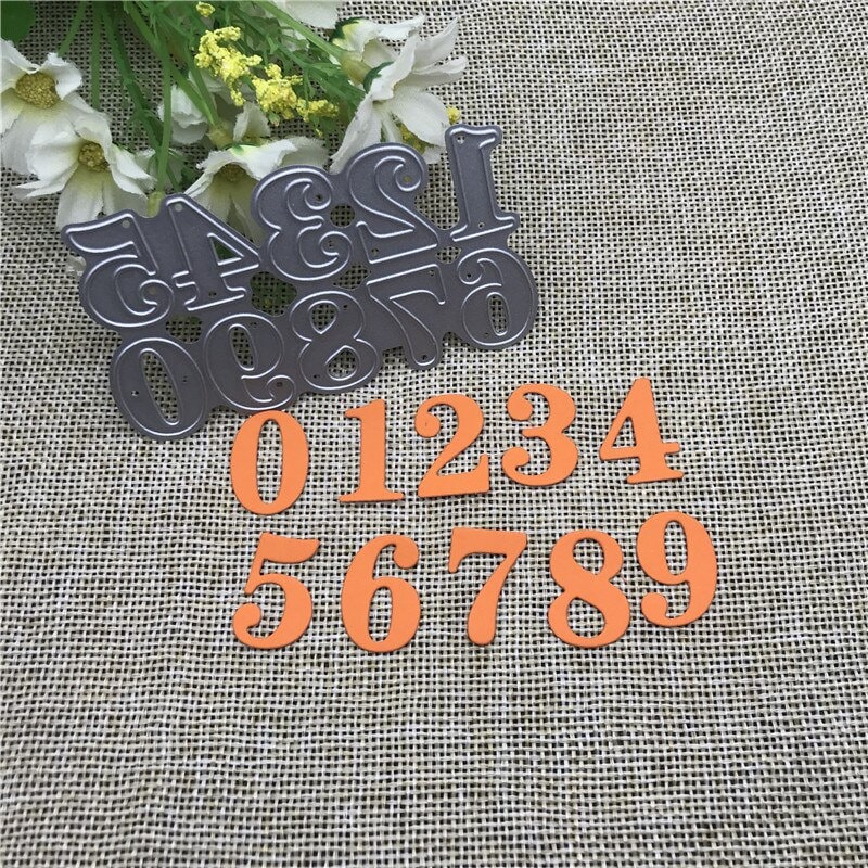 Numbers Metal Cutting Dies 10 Piece Set Number Craft Dies Numbers Metal  Crafting Dies Dies for Card Making and Scrapbooking L10 