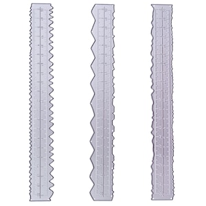Righello con bordo frastagliato, fustelle in metallo, 3 stili MD618