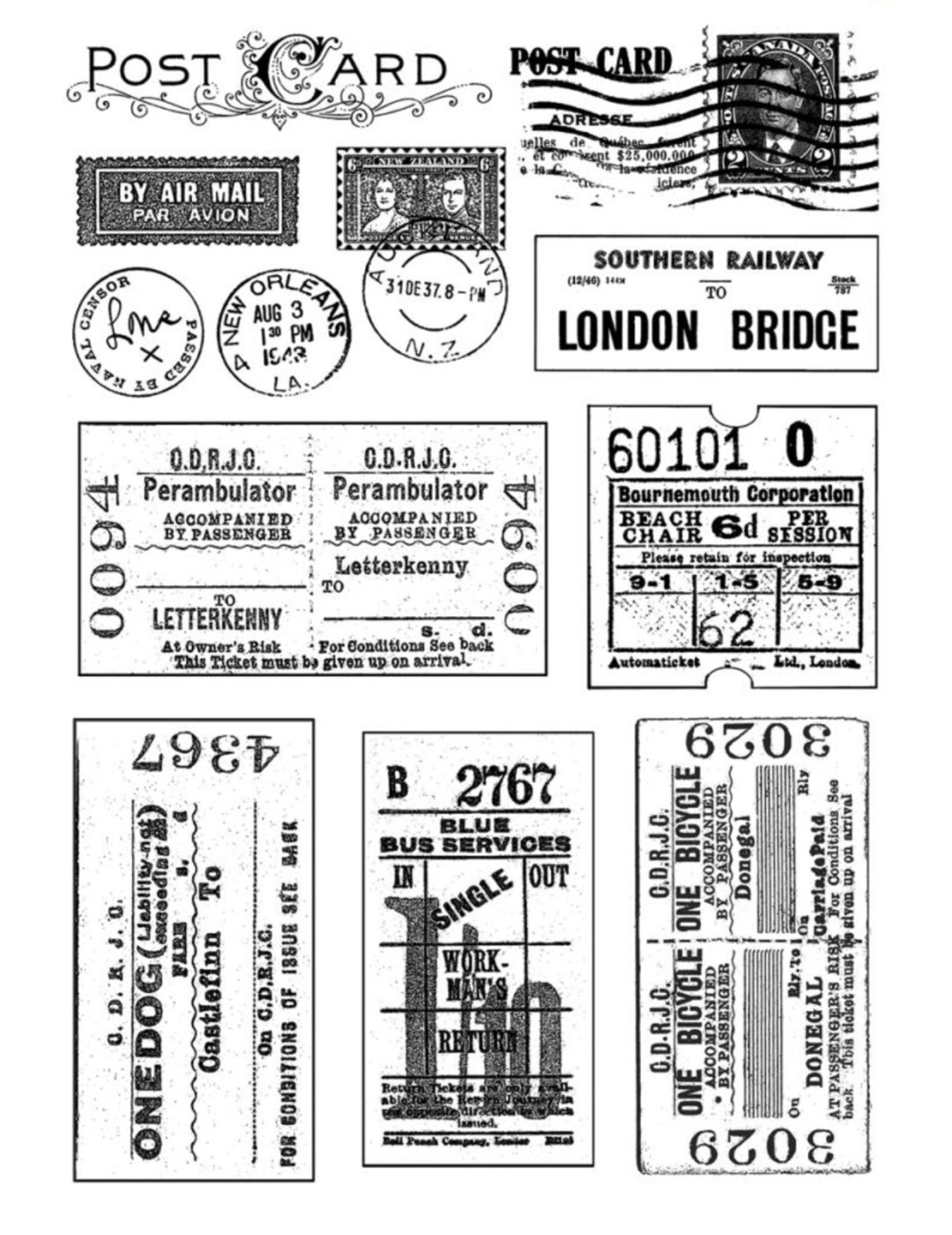 Clear Acrylic Stamp Tickets Stamps Air Mail.. Full Stamp Etsy