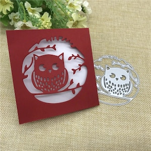 Branch owl lace Card Metal Cutting die MD607