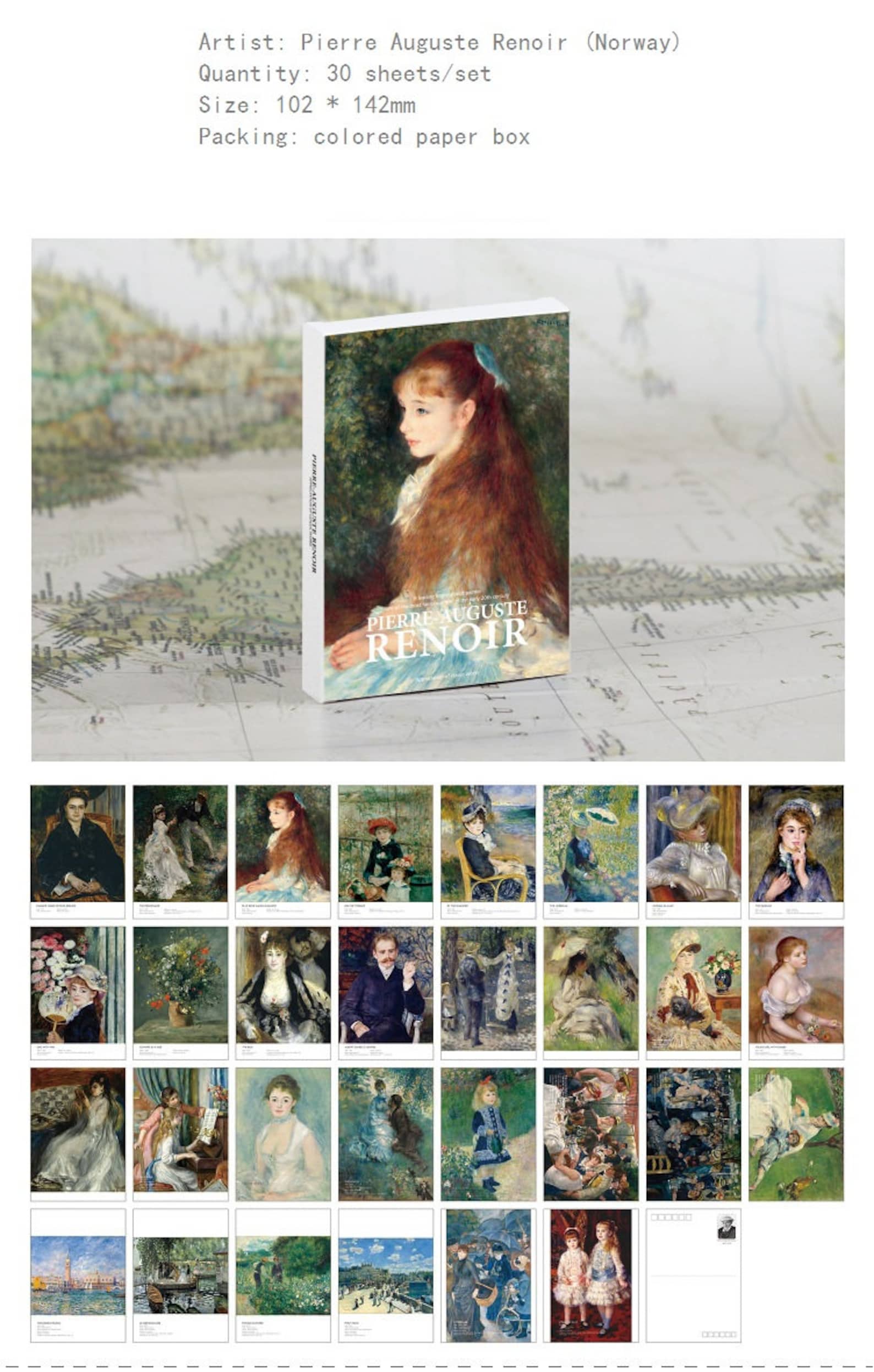 30 Postcards Art Museum Series Famous Artists English Post Cards 30 Pc ...