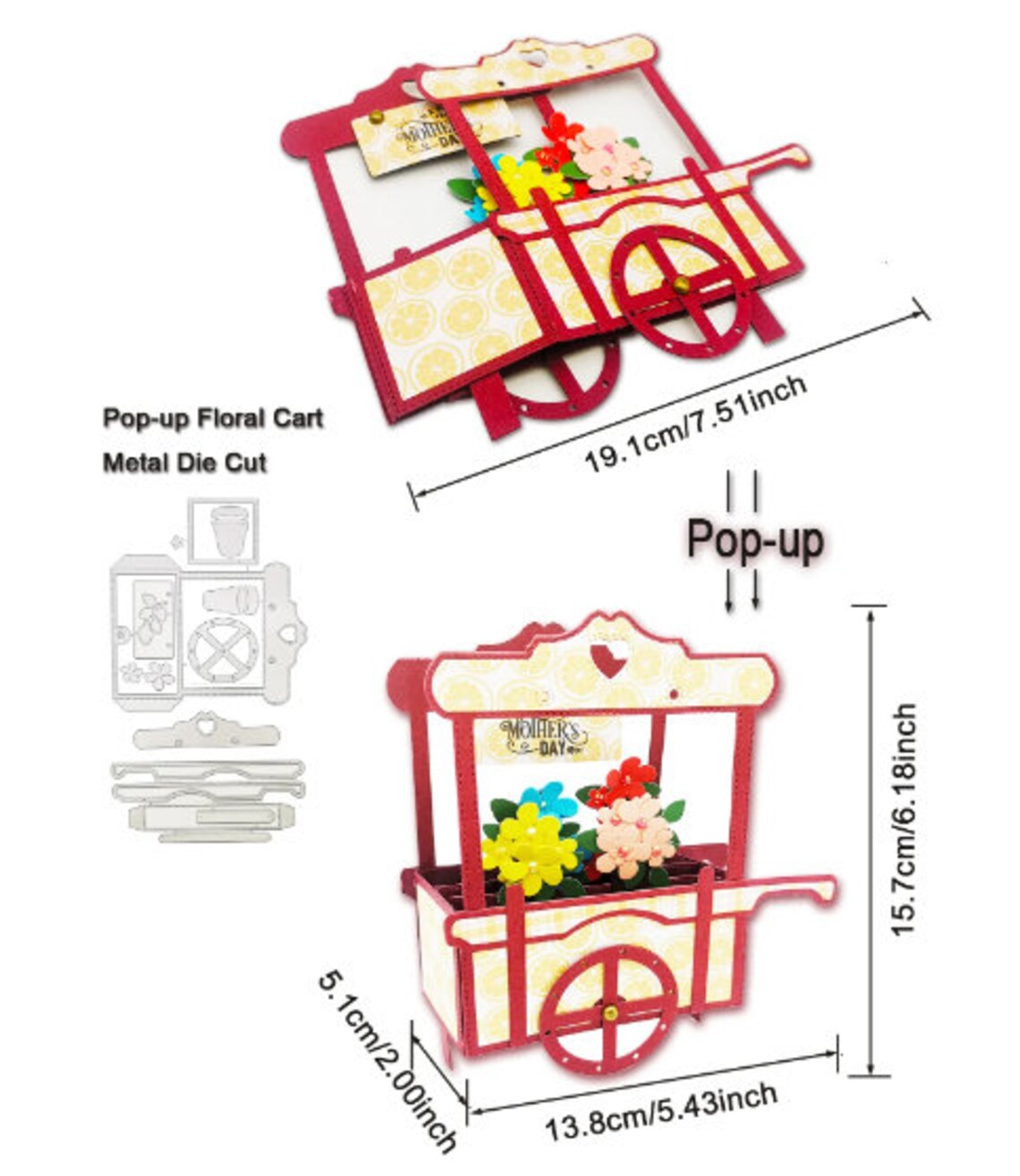 3D Flower Cart Booth Street Cart Metal Cutting Die MD724 - Etsy