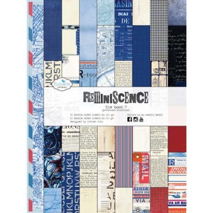Reminiscence Buch 7. Gemusterter Karton von Esther Glas für Elizabeth Craft Designs | Vintage Ephemera Designpapier - 64 x doppelseitiges Papier
