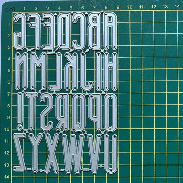 Troquel de corte de metal con 26 letras del alfabeto inglés MD623X