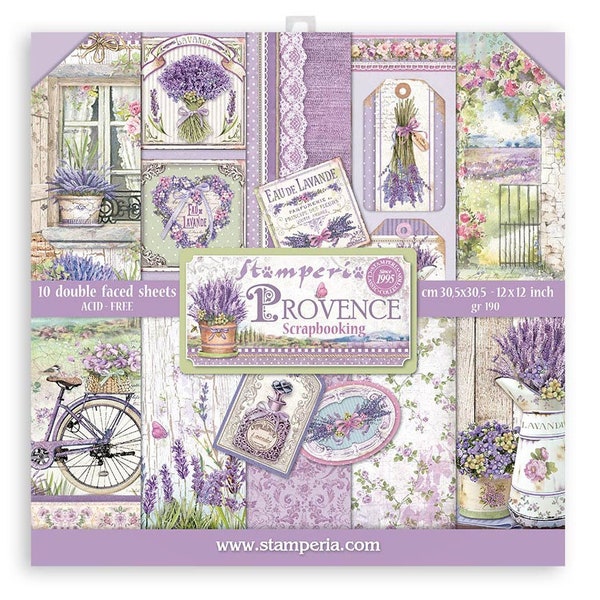 Stamperia Provence  Double-Sided Paper Pad 12"X12" 10/Pkg-Provence, 10 Designs/1 Each