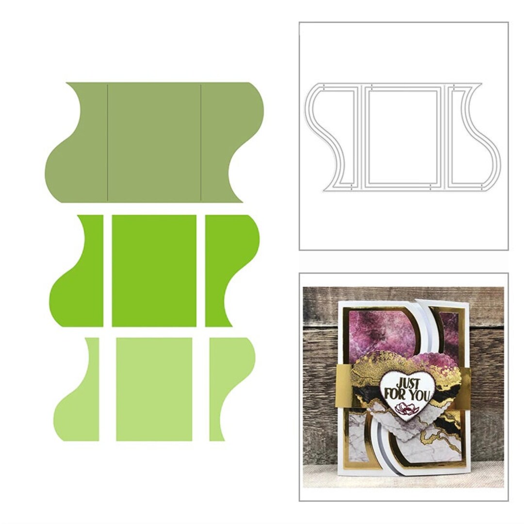 Curvy Gatefold Card Border Metal Cutting Die MD585 Etsy