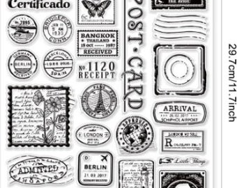 GLOBLELAND Etichette Vintage Timbri Trasparenti Classica Cornice In Pizzo Timbro Trasparente In Silicone Cornice per Foto Sigilli per Fai Da Te Scrapbooking Riviste Carte Decorative Creazione di Album
