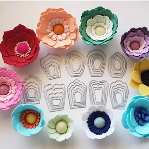 Flowers Petal layered Metal Cutting Dies 9pcs MD728