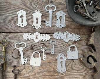 Metal die - Keys & locks. Includes 6 pieces MD534