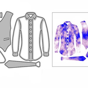 Gilet Camicia Abbigliamento Metallo Fustelle MD703