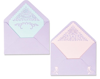 Troqueles Thinlits de Sizzix de Lisa Jones, paquete de 9, forros para sobres con encaje