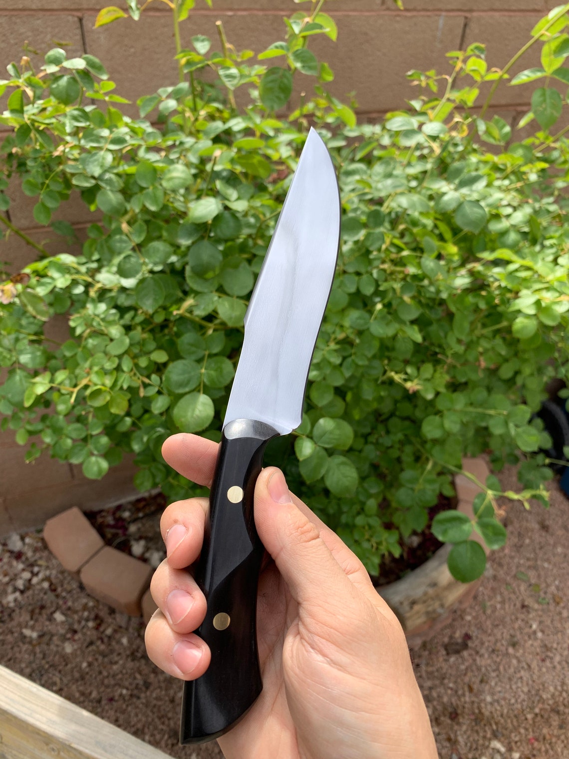 Hand Hunting Knife w/ Hamon Etsy