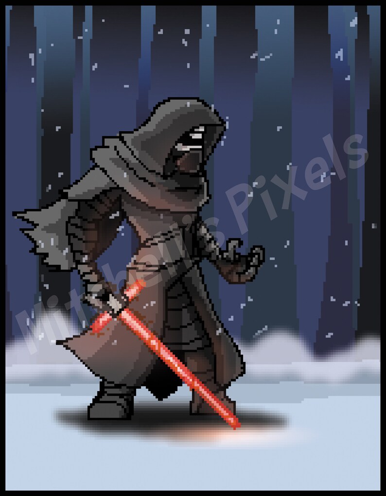 Kylo Ren Pixel Art Print | Etsy