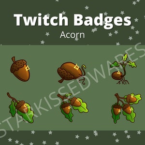 Paquete de gestos de insignia de subbit de Twitch de Acorn Nature