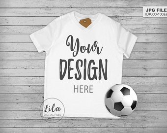 Download Free Stock Photo Blank White T Shirt Mockup Flatlay Mock Up Soccer Tshirt Mock Up Soccer Stock Photography Flat Lay Product Photos V Neck T Shirt Free Template Mockup Psd PSD Mockup Template