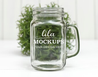 Download Mason Jar Mockup Etsy PSD Mockup Templates