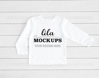 Jpg Mockup Blank White Kids Long Sleeve Shirt Mock Upblank Etsy