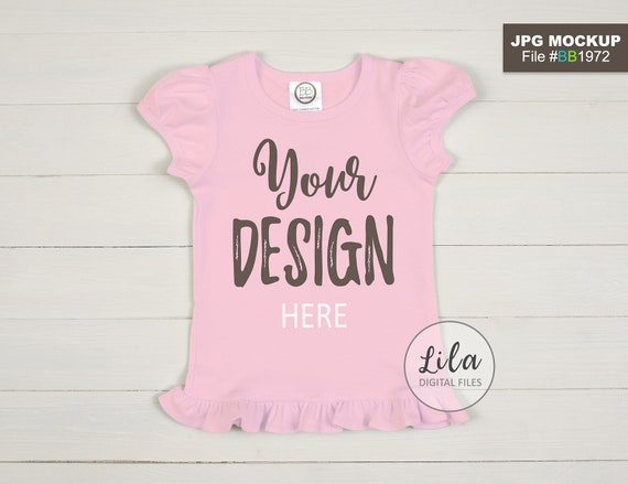 Mockup Photo Of Blank Light Pink Kids Ruffle Short