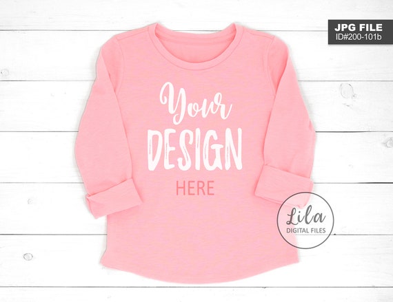 Long Sleeve Shirt Mockup Blank Pink T-Shirt Mockup Long Sleeve Shirt Mockup Blank Pink T-Shirt Mockup