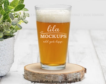 Download Beer Glass Mockup Etsy