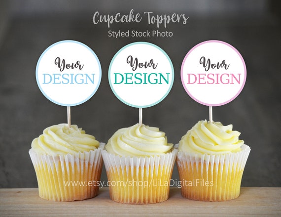 Stock Photo Cupcake Toppers Mockup Cupcake Stock Stock Photo Cupcake Toppers Mockup Cupcake Stock