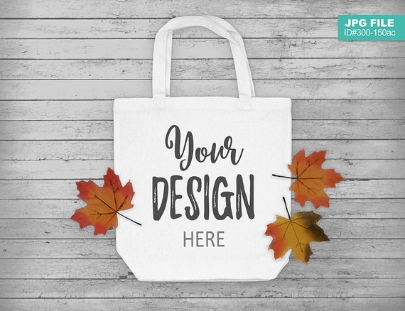 Jpg Styled Photo Blank White Tote Bag Mockup Fall