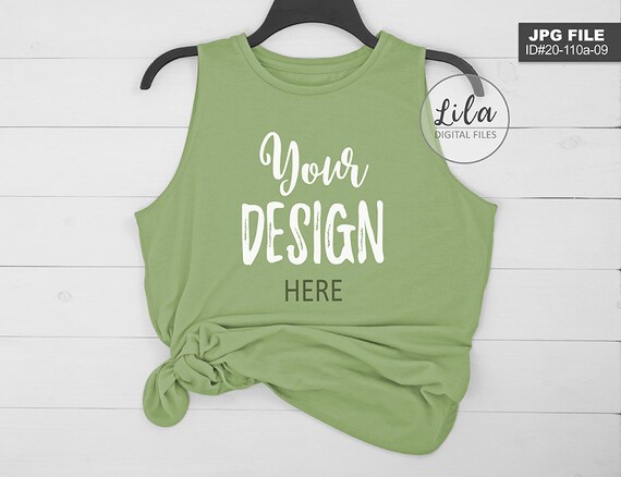 Blank Gym Shirt Mockup Photo Lime Green Styled