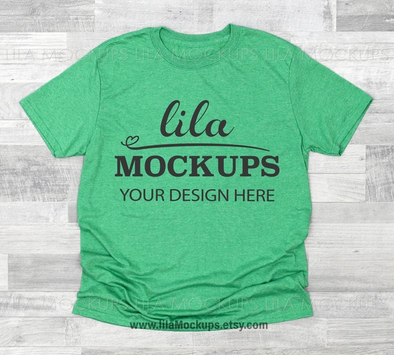 Download Gildan 640 Heather Irish Green Unisex Tshirt Mockup Photo Etsy