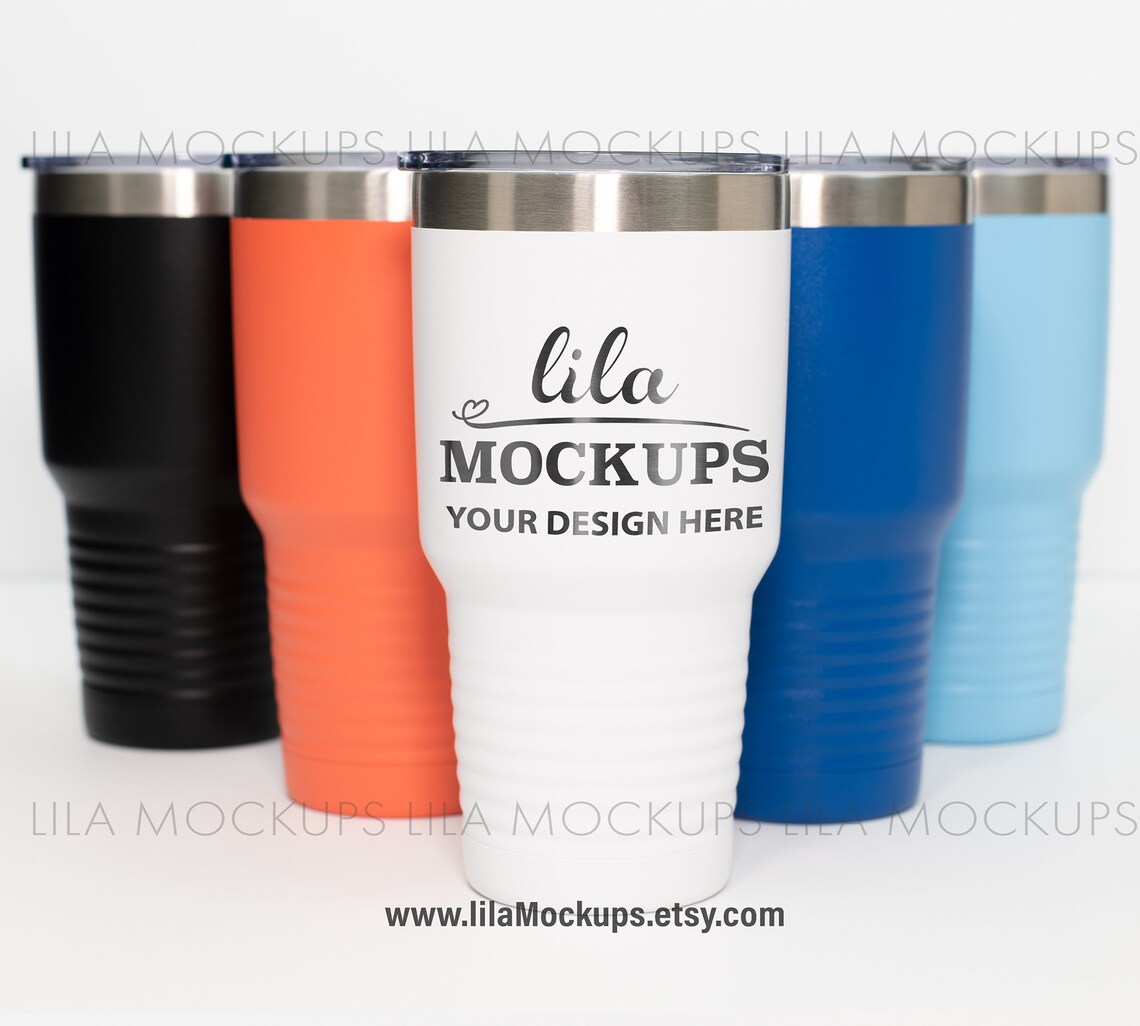 Download 30 oz White Tumbler Mockup Photo / multiple tumblers ...