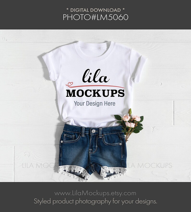 Download White Toddler t-shirt Mockup Photo / Girl's tshirt mock-up | Etsy